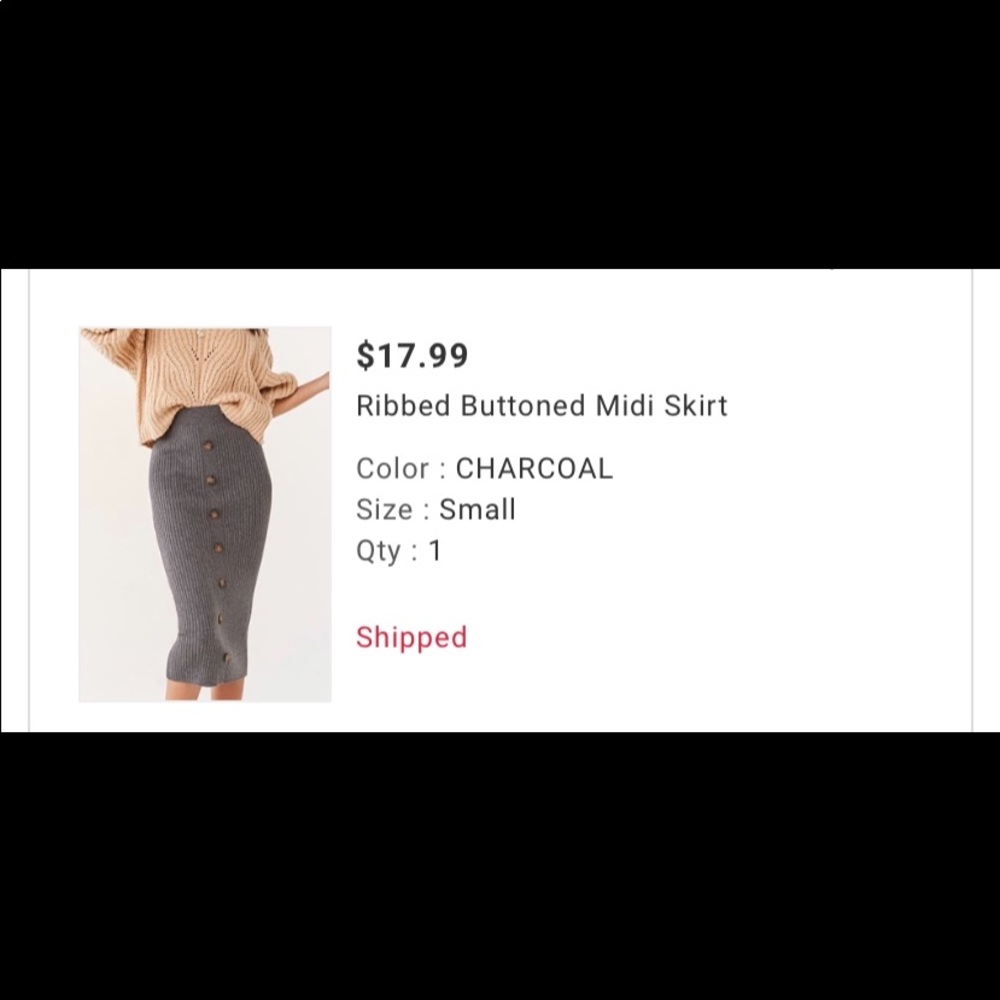 Button midi skirt